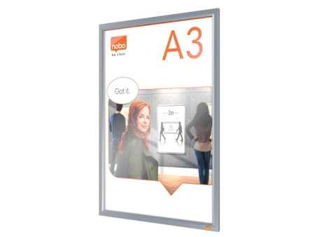 nobo Porte-affiche mural Impression Pro, A3, argent
