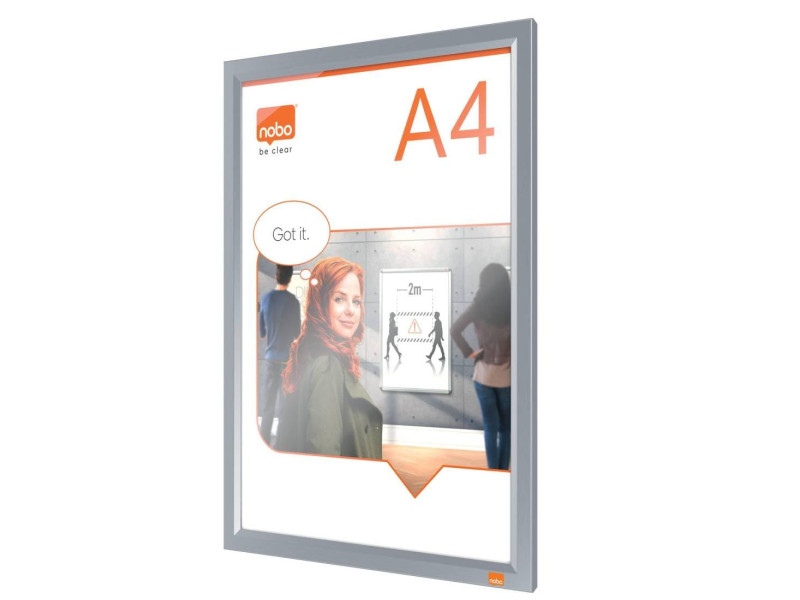nobo Porte-affiche mural Impression Pro, A4, argent