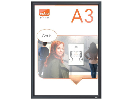 nobo Porte-affiche mural Impression Pro, A3, graphite