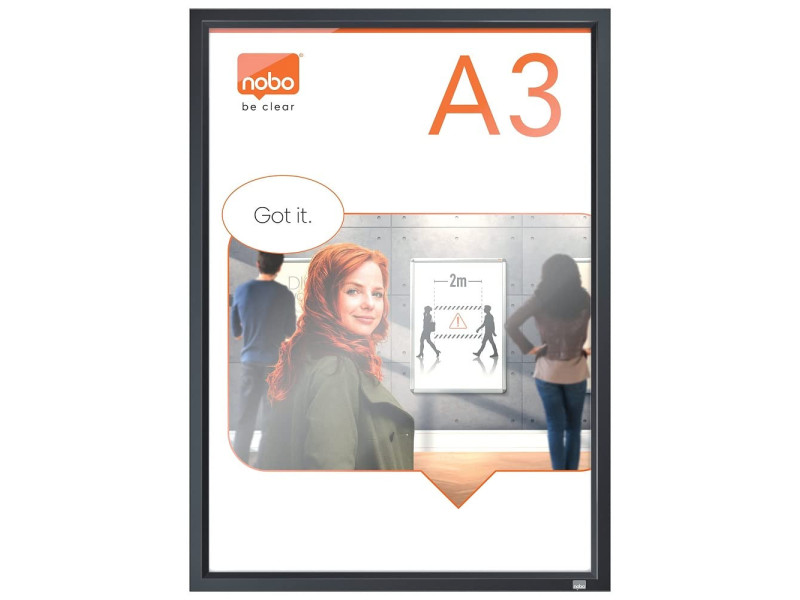 nobo Porte-affiche mural Impression Pro, A3, graphite