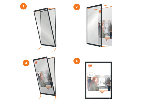 nobo Porte-affiche mural Impression Pro, A3, graphite