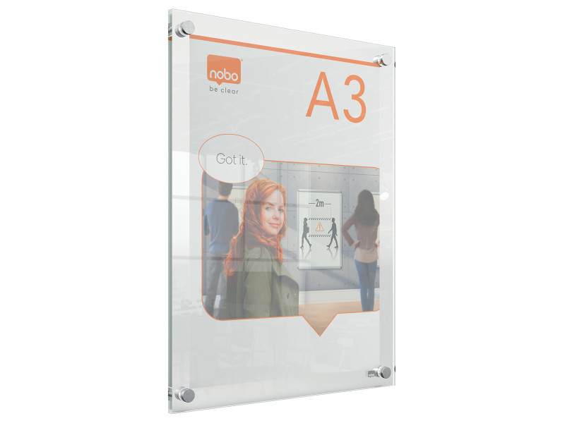 nobo Porte-affiche acrylique Premium Plus, A3, transparent