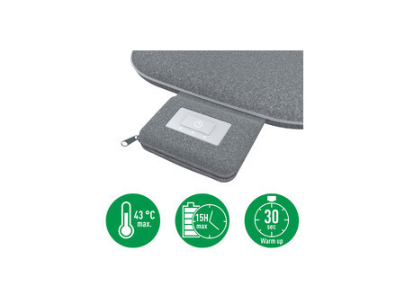LEITZ Coussin de siège chauffant iComfi, gris