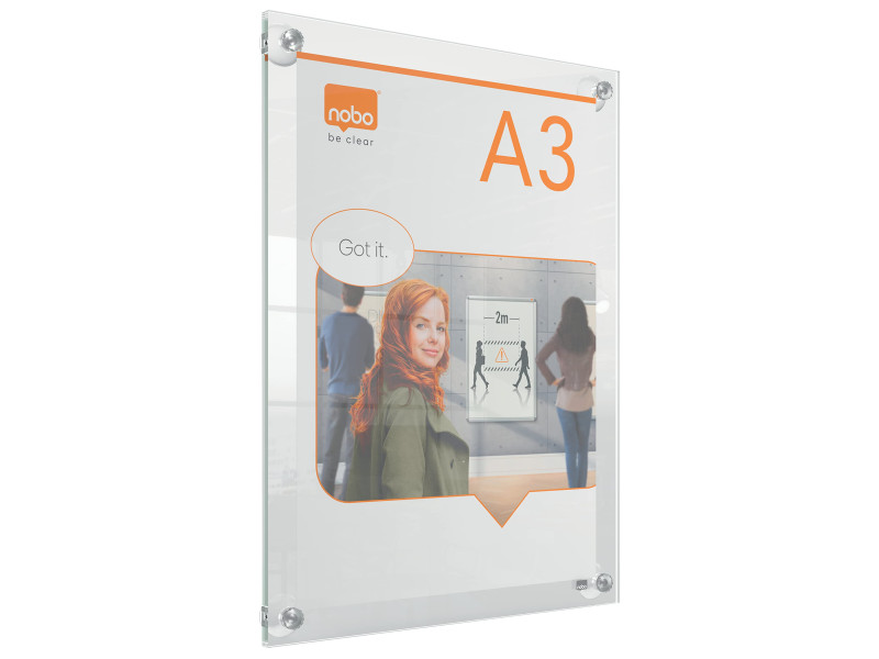 nobo Porte-affiche acrylique Premium Plus, A3, transparent