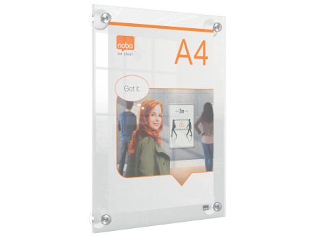 nobo Porte-affiche acrylique Premium Plus, A4, transparent