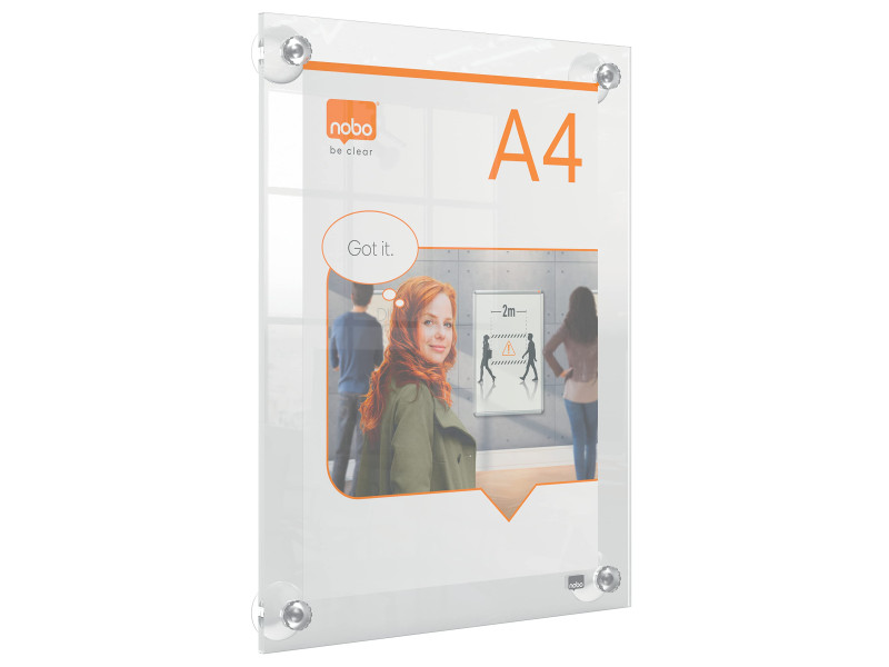 nobo Porte-affiche acrylique Premium Plus, A4, transparent