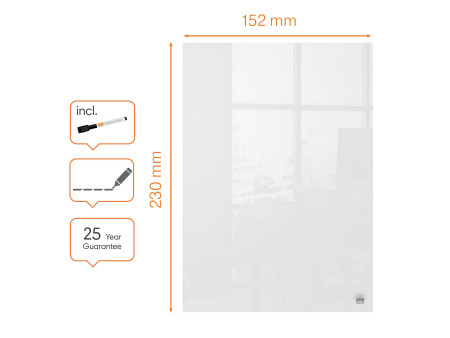nobo Bloc-notes en verre, (L)152 x (P)230 mm, set de 2