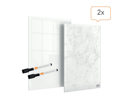 nobo Bloc-notes en verre, (L)152 x (P)230 mm, set de 2