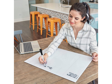 nobo Tableau blanc en verre planning hebdomadaire, blanc