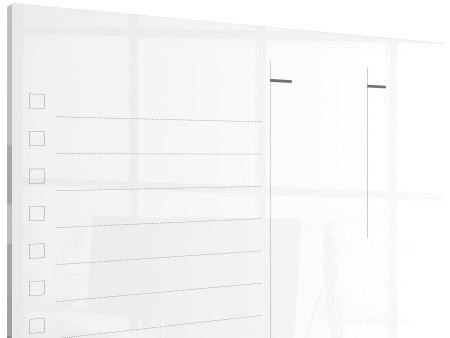 nobo Tableau blanc en verre planning hebdomadaire, blanc