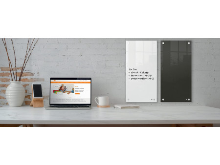 nobo Tableau blanc en verre/bloc-notes, (L)300 x (H)600 mm