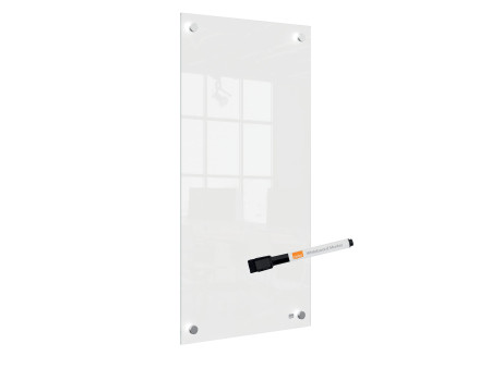 nobo Tableau blanc en verre/bloc-notes, (L)300 x (H)600 mm
