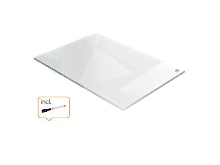 nobo Tableau blanc/bloc-notes de bureau en acrylique, A4
