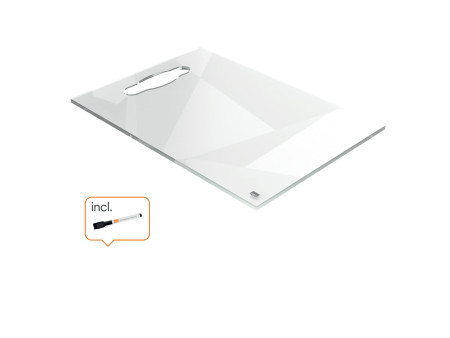 nobo Tableau blanc/bloc-notes de bureau avec poignée, A4