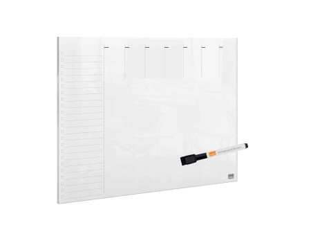 nobo Tableau acrylique planning hebdomadaire, A4,transparent