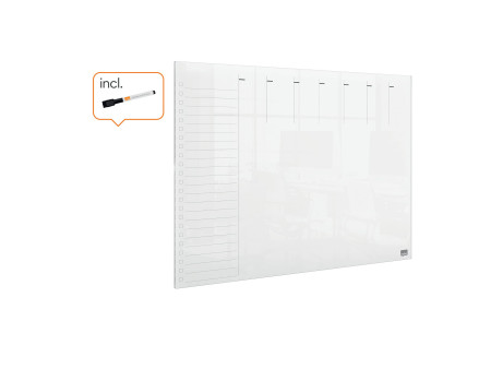 nobo Tableau acrylique planning hebdomadaire, A3,transparent