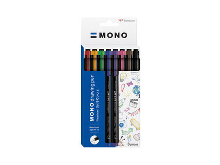 Tombow Feutre à pointe fine MONO drawing pen, étui de 8