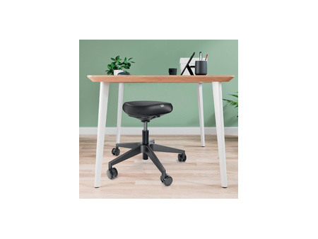 LEITZ Tabouret Ergo, roulettes et assise confortable, noir