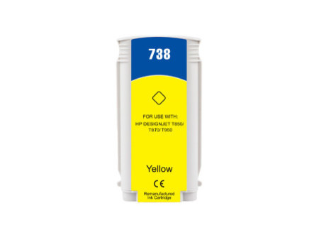 Cartouche compatible HP 738 - Jaune - 130 ml