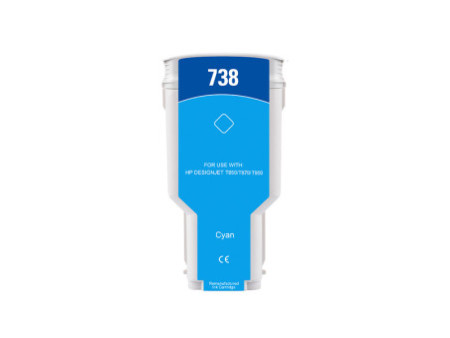Cartouche compatible HP 738 - Cyan - 300 ml
