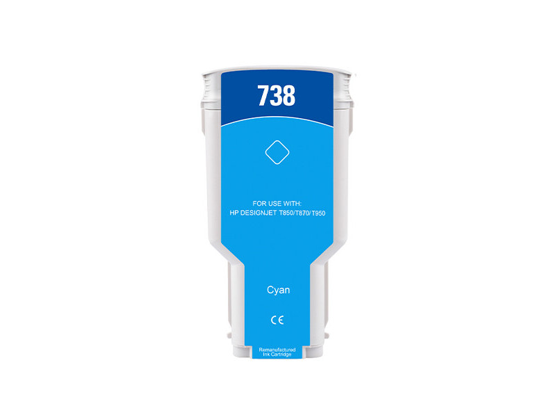 Cartouche compatible HP 738 - Cyan - 300 ml