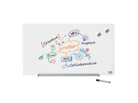 nobo Tableau en verre Impression Pro Widescreen, 31', blanc