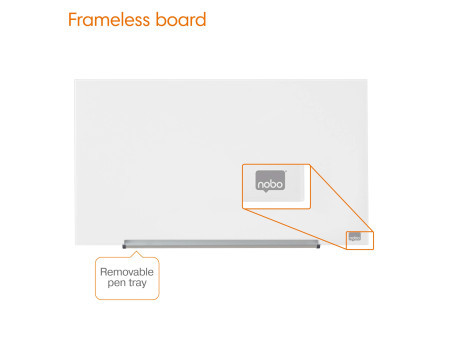 nobo Tableau en verre Impression Pro Widescreen, 31', blanc