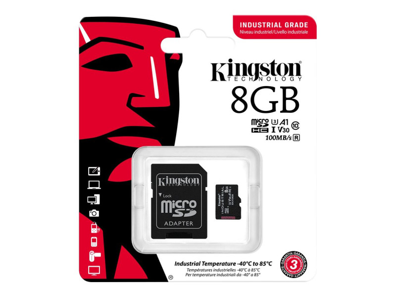 KINGSTON 8Go microSDHC Industrial C10