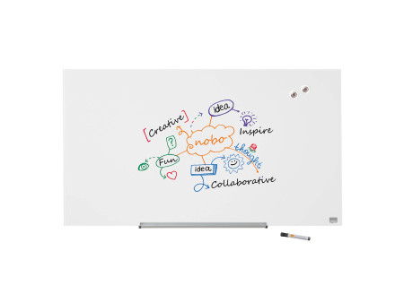 nobo Tableau en verre Impression Pro Widescreen, 45', blanc