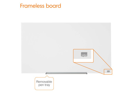nobo Tableau en verre Impression Pro Widescreen, 45', blanc
