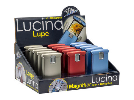 WEDO Loupe Lucina avec lumière LED, présentoir de 15