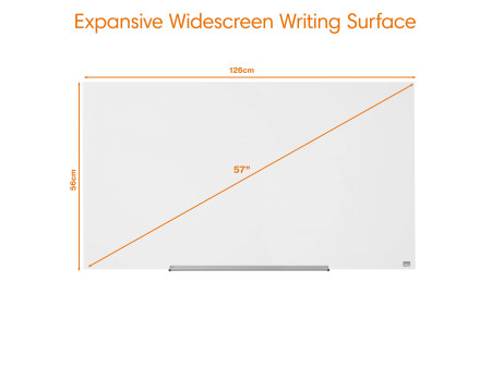 nobo Tableau en verre Impression Pro Widescreen, 57', blanc