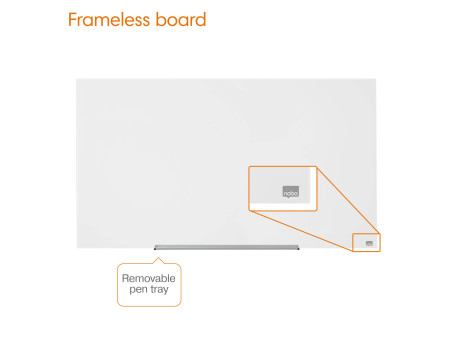 nobo Tableau en verre Impression Pro Widescreen, 57', blanc