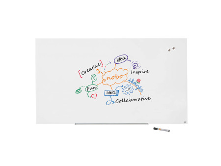 nobo Tableau en verre Impression Pro Widescreen, 85', blanc