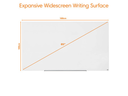 nobo Tableau en verre Impression Pro Widescreen, 85', blanc