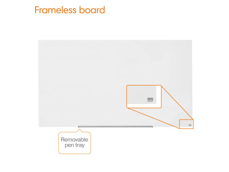 nobo Tableau en verre Impression Pro Widescreen, 85', blanc