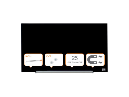 nobo Tableau en verre Impression Pro Widescreen, 31', noir