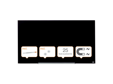 nobo Tableau en verre Impression Pro Widescreen, 57', noir