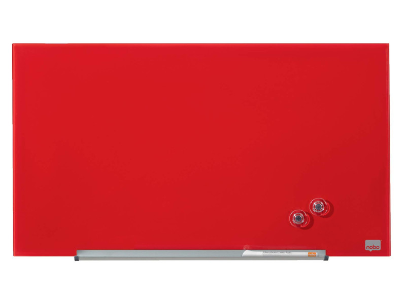 nobo Tableau en verre Impression Pro Widescreen, 31', rouge