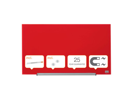 nobo Tableau en verre Impression Pro Widescreen, 31', rouge