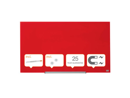 nobo Tableau en verre Impression Pro Widescreen, 45', rouge
