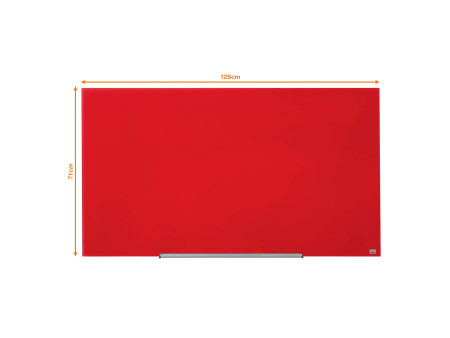 nobo Tableau en verre Impression Pro Widescreen, 57', rouge