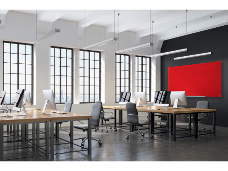 nobo Tableau en verre Impression Pro Widescreen, 85', rouge