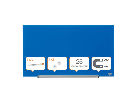 nobo Tableau en verre Impression Pro Widescreen, 31', bleu