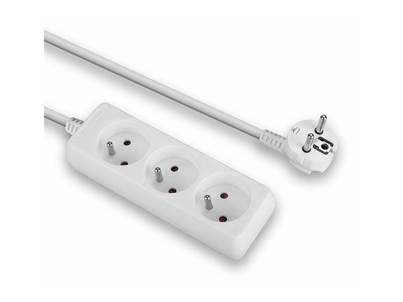LINDY 3 way Mains Gang Socket FR