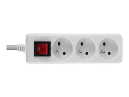 LINDY Mains 3 way gang socket switch FR