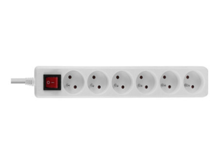 LINDY Mains 6 way gang socket switch FR