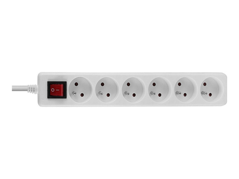 LINDY Mains 6 way gang socket switch FR