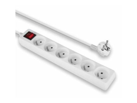 LINDY Mains 6 way gang socket switch FR
