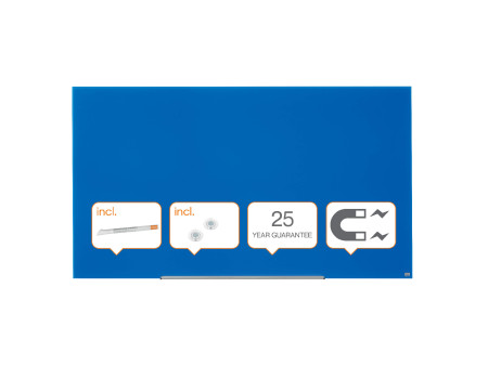 nobo Tableau en verre Impression Pro Widescreen, 85', bleu